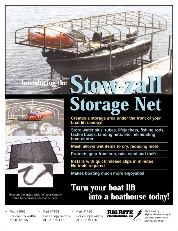 Stowzall Storage Nets Boat Lift Canopy Mesh Stowzall eBay